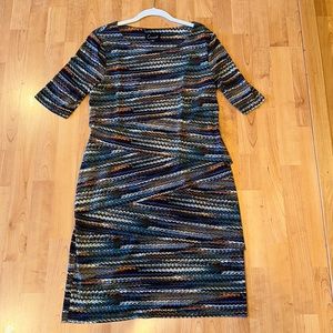 NEW Connected Apparel Tiered Bandage Dress, Teal, Size 12